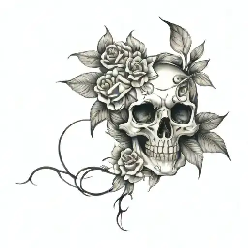 Filler Floral And Skulls