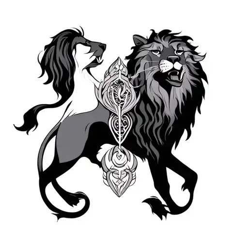 Cancer And Leo And Sageterious Zodiac Sign Intertwined