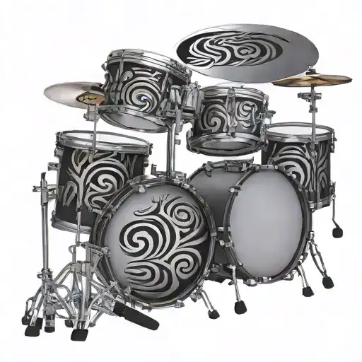 5 Piece 3D Drum Kit With Tribal Designs Around It He Word Sapovnela