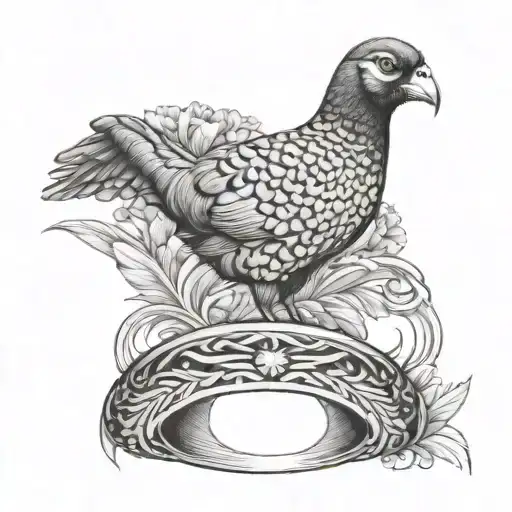 Ring Neck Pheasant With Vizsla Dog