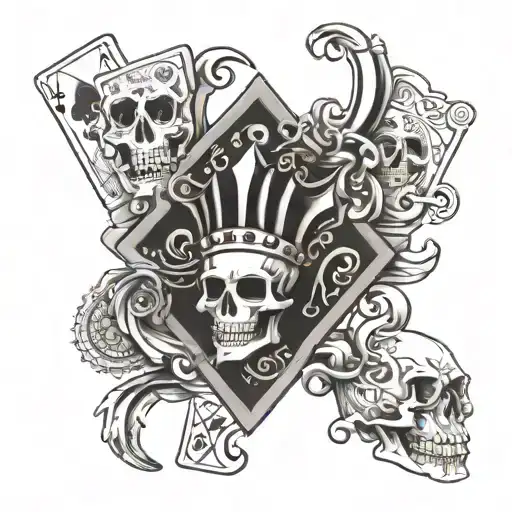 King And Queen Of Spades Skeleton