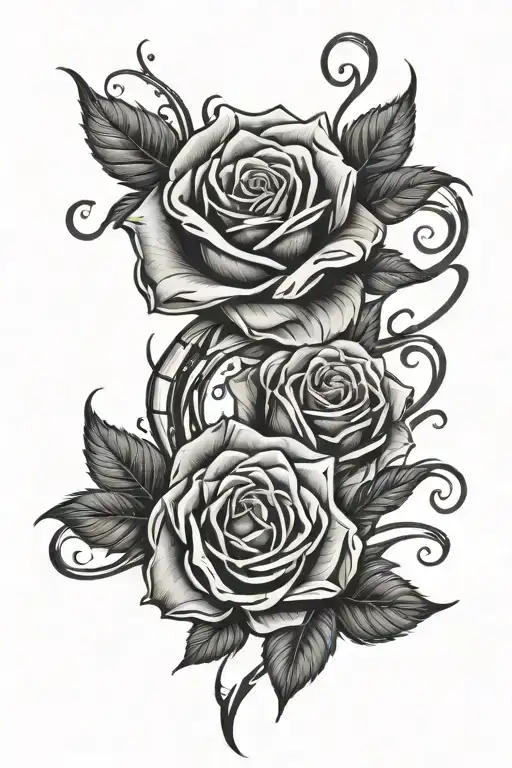 Word Yhwh With Roses And Thorns Wrapping Arm