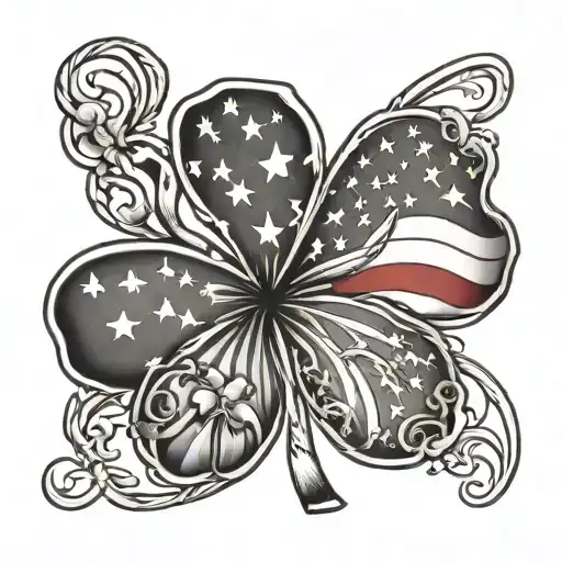 Shamrock And American Flag Intertwined