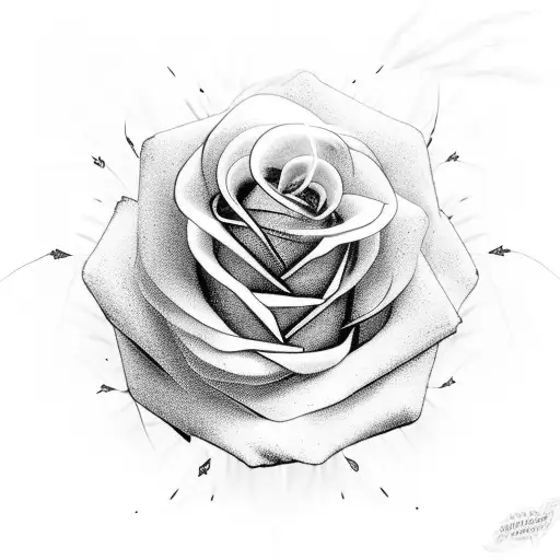 Burning Rose With Delicate Electric Sparks