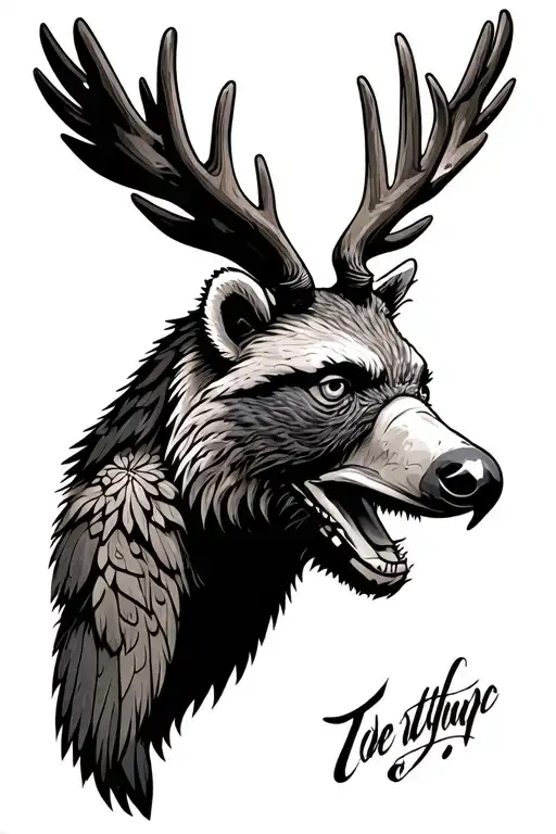 Totem Pole With Eagle Bear Badger Deer