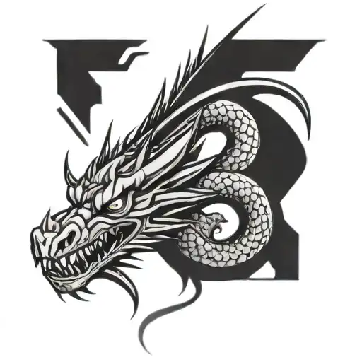 Draken's Dragon Tattoo Wrapped Up In Tokyo Manji Gang Logo Tattoo