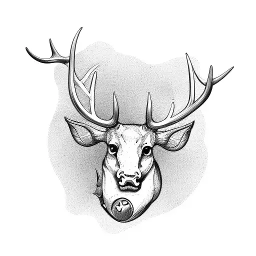 Antlers On Top With A Bullet In The Middle And Fish Hooks On The Bottom