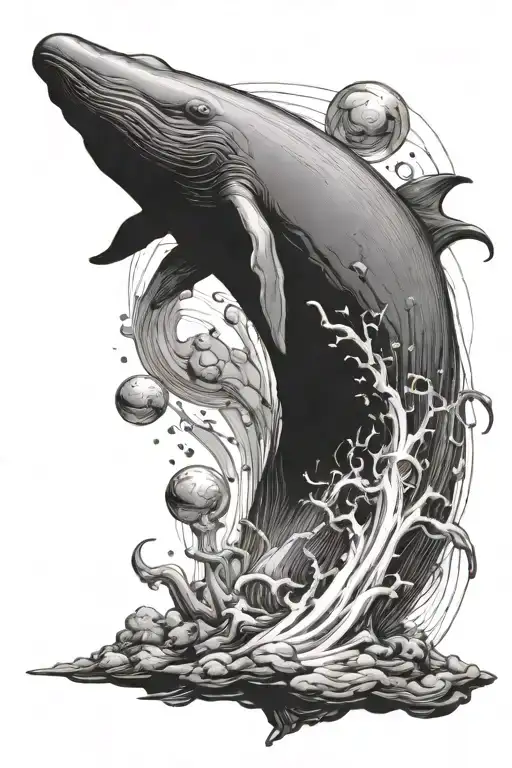 Sperm Whale Falling Node First Several Miles Above The Surface Of An Alien Planet