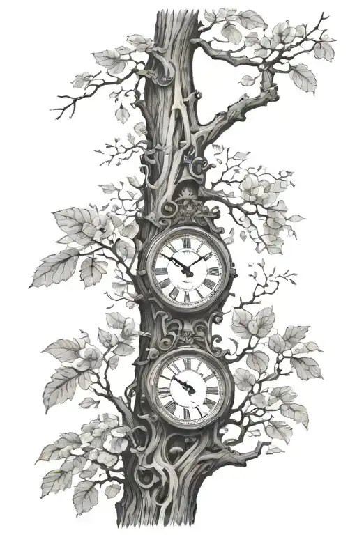 Grandmother Clock In A Tree