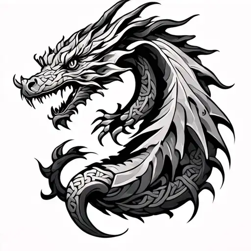 Dragon Easy Celtic Pattern