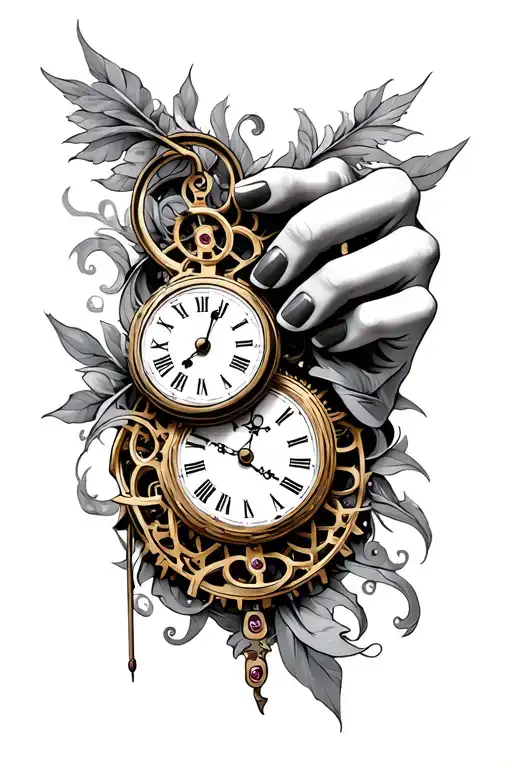 Bible Finger Touch With Clock Mechanism Intertwined