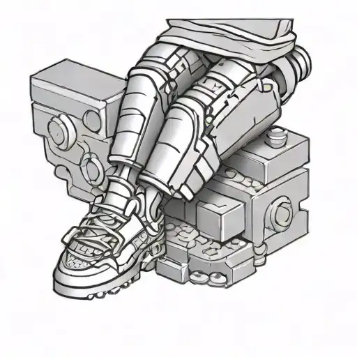 Lego Minifigure Leg With Knee Surgery Scar