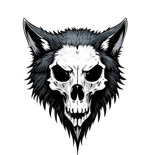 Crow Wolf Skull