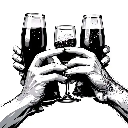 4 Best Friends Toasting Drinks