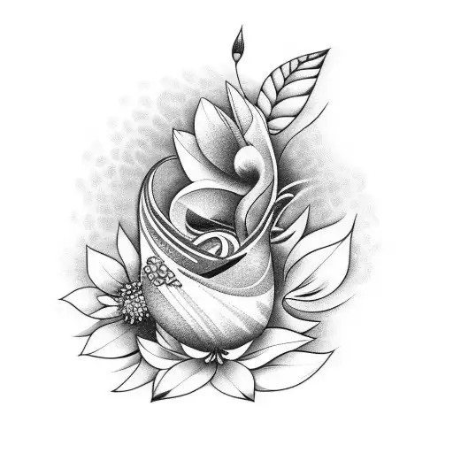 Hawaiian Flower With Humming Burds