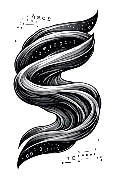 The Word Grace In Morse Code And Wavy Lines Going