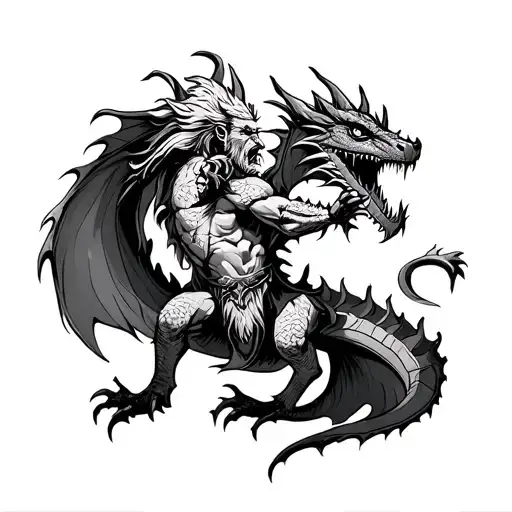 Odin Fighting A Dragon