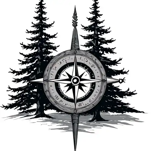 Nordic Compass With Tree