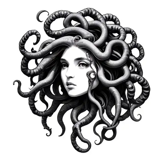 Medusa In The Shape Of A Semi Colon