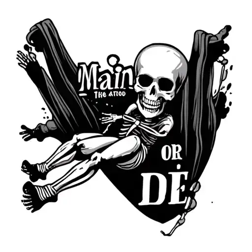 Skeleton Skydiving That Says Main Or Die