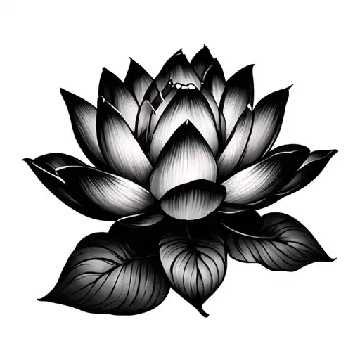 Lotus Flower With Clouds Fading