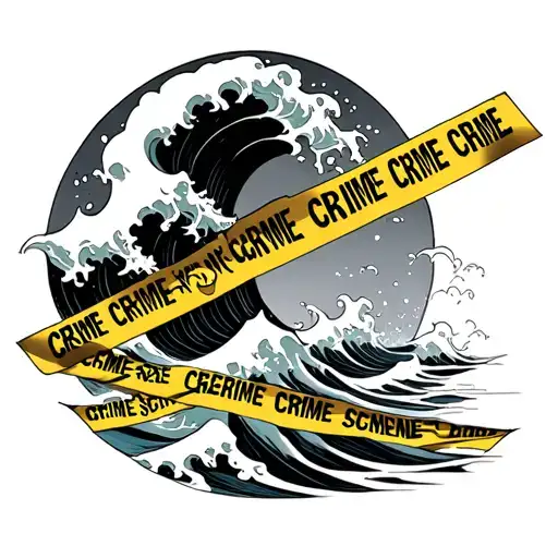 An Ocean Wave Morphing Into A Crime Scene Tape