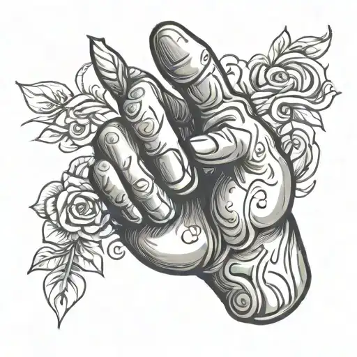 Hand Sign Langiage For I Love You Outline