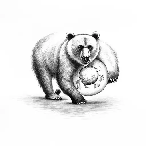 Circus Bear On A Ball