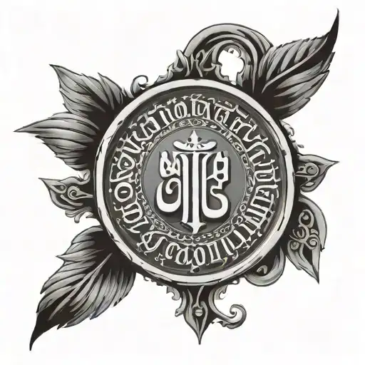 Writen Aramaic Lord's Prayer In Circle Shape Inside