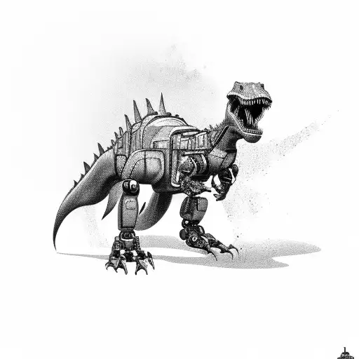 Robot Fighting Dinosaur