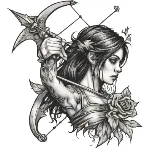 Emo Girl With Bow And Arrow