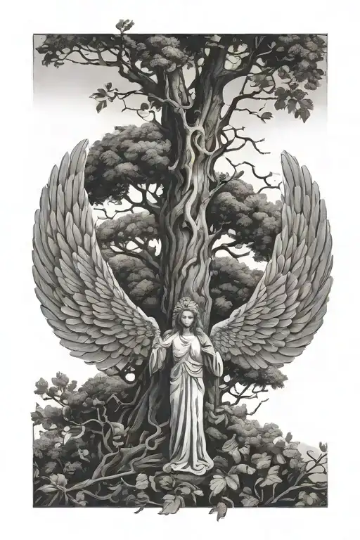 Tree And Angel Wings