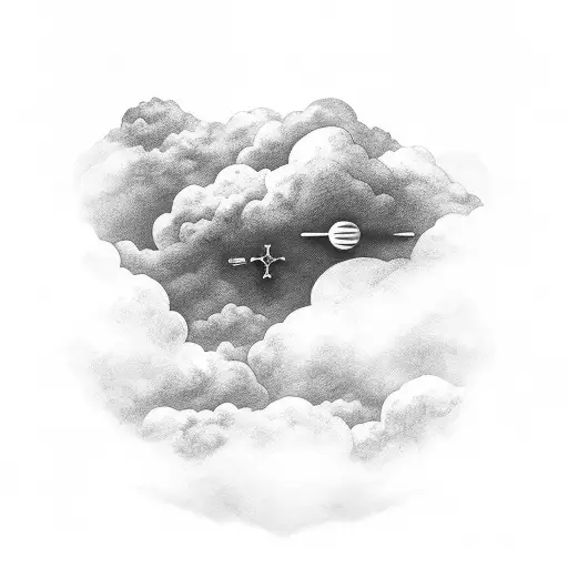 Heaven Clouds With Cross At The Top On Dmforearm