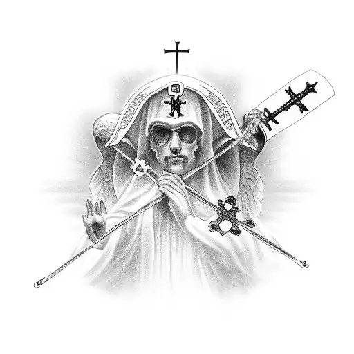 Heaven With Cross And Angels