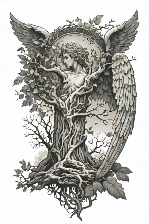 Tree And Angel Wings