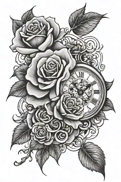 Rose N Clock Surrounded
