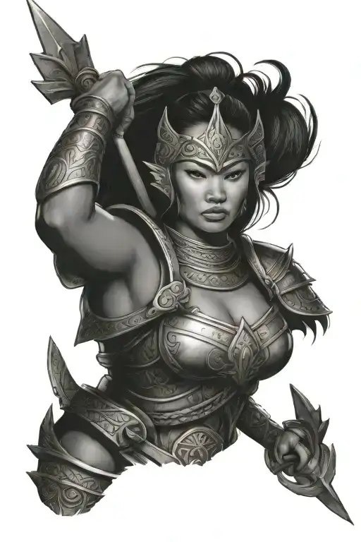 Filipino Women Warrior In Full Armor