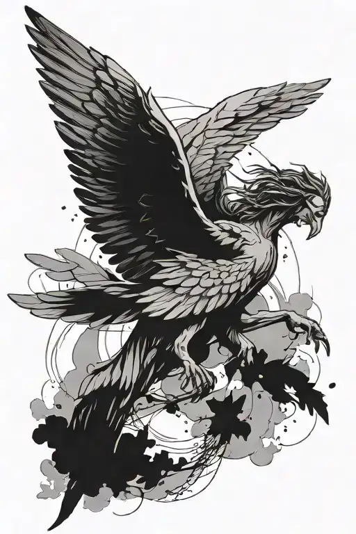 Minimalist Fall Of Icarus Wings Falling From Sky No Human Back