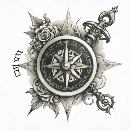 Compass Not Detail Black And White