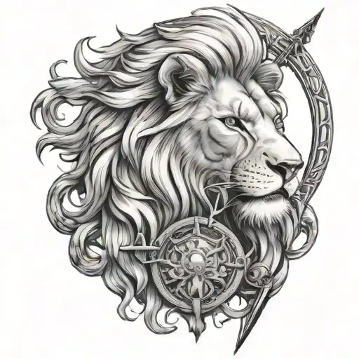 Lion Head And Archer