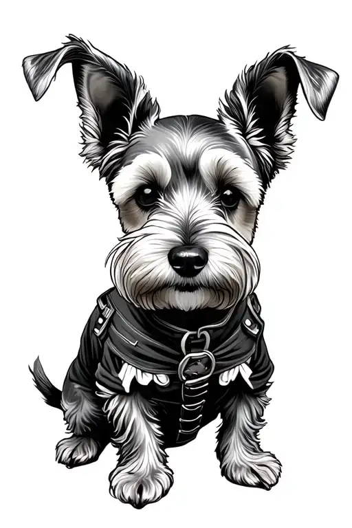 Terrier With A Human Body Wearing A Cowboy Outfit Standing