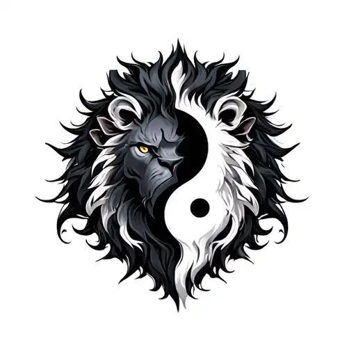 Yin Yang Lion Head