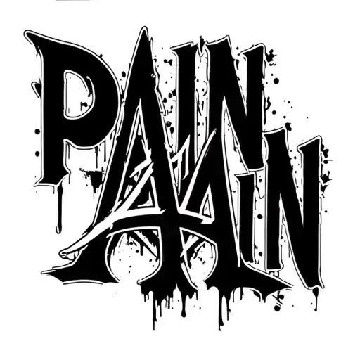 Create A Tattoo With The Word Pain The A Must Be The Anarchy A Symbol With A Graffiti Effect