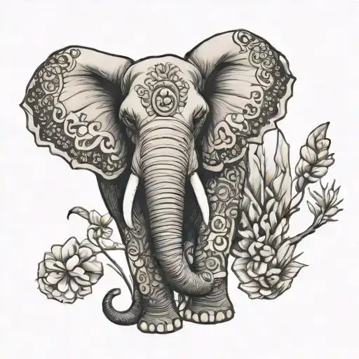 Elephant With Butterly