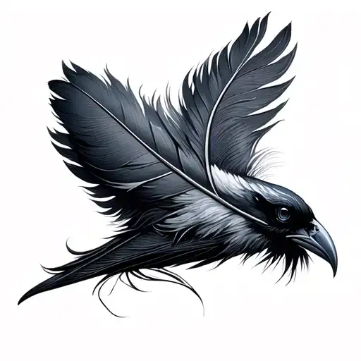 Dainty Raven Feather