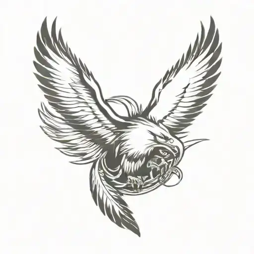 The Car Mustang And Eagle Feathers