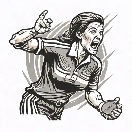 Female Rugby Referee Signaling Not Straight