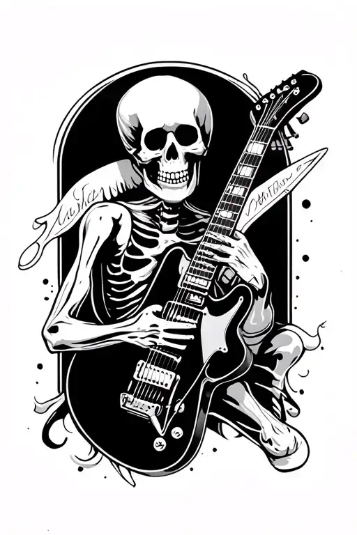 Skeleton Playing Flying V Guitar