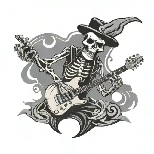 Punkrock Skeleton Guitarplayer