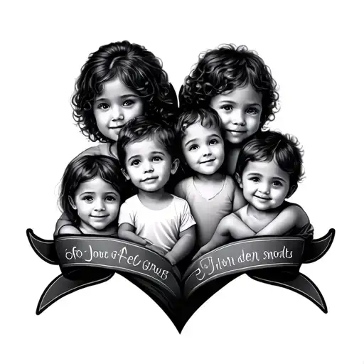 Heart With 3 Children